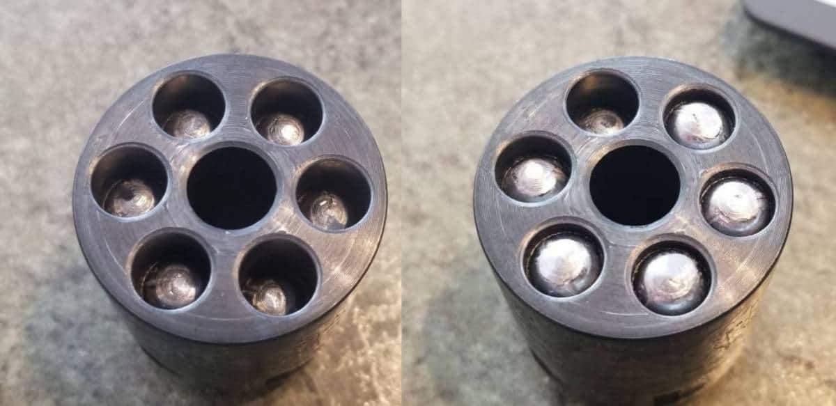 pietta cylinder round ball creep with recoil or shaking