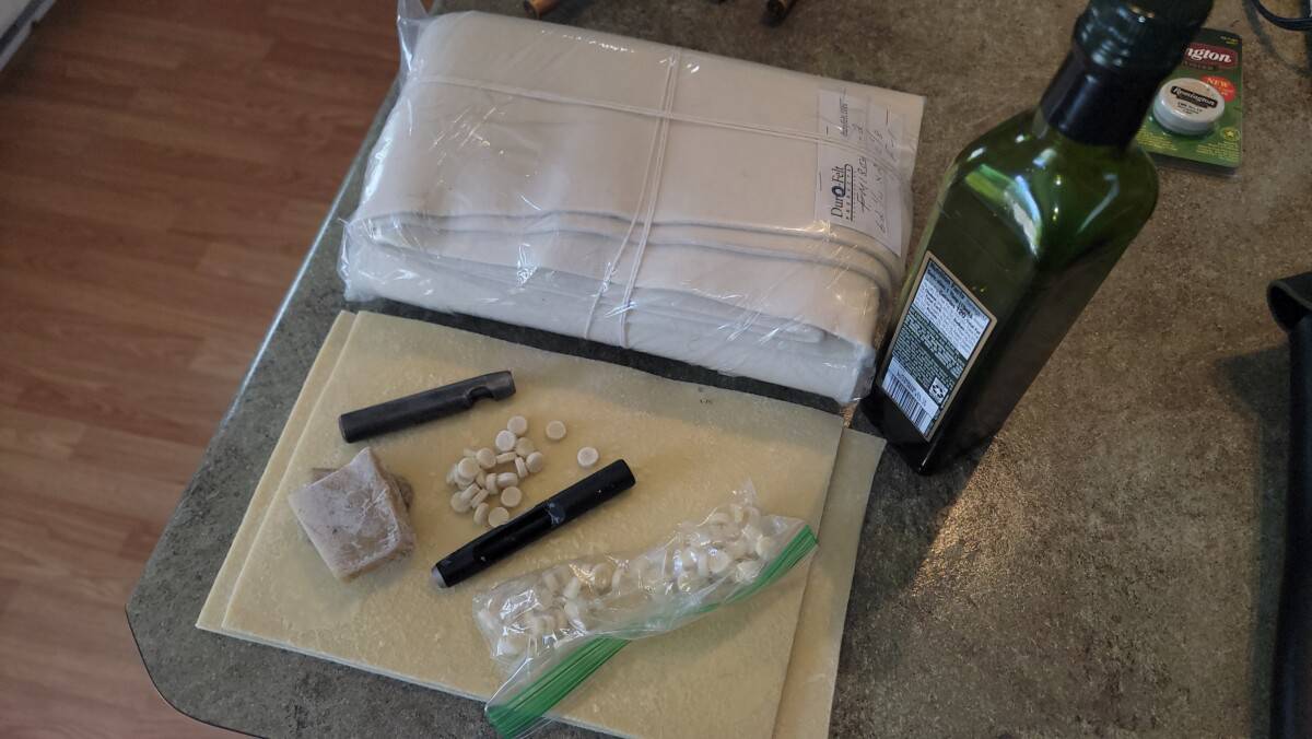 image of my supplies to create my own felt wads for blackpowder shooting